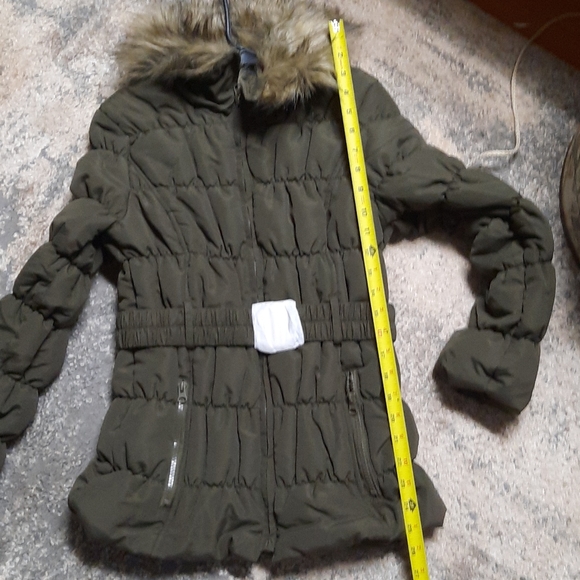 Fur hooded❣ last one Parka puffer jacket with belt - Picture 8 of 16